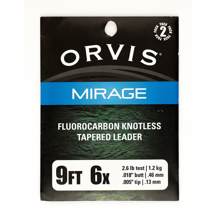 Orvis MIRAGE KNOTLESS LEADER 2 PK - Fluorcarbon - Flue.no - 
