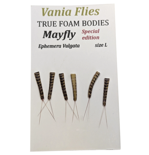 Vania Ephemera Vulgata mayfly - true foam bodies - Fluebindemateriell