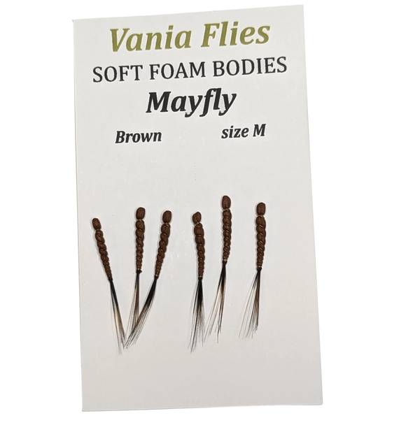 Vania Mayfly Brown - Mjuka skumkroppar Flugbindningsmaterial