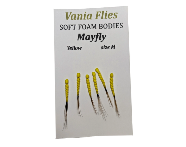 Vania  Mayfly Yellow  - Soft foam bodies - Fluebindemateriell