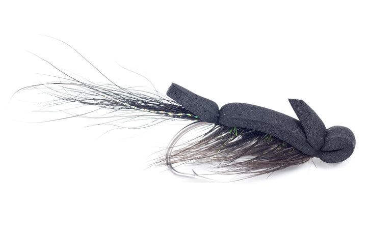 Foam Skater Fly Svart Som Natten| Trout-O-File - Flue.no - Fiskefluer