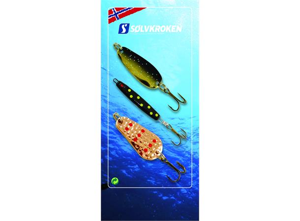 Sluksett Ørret II 3pk | Sølvkroken - Flue.no - Fiskeagn og -sluker