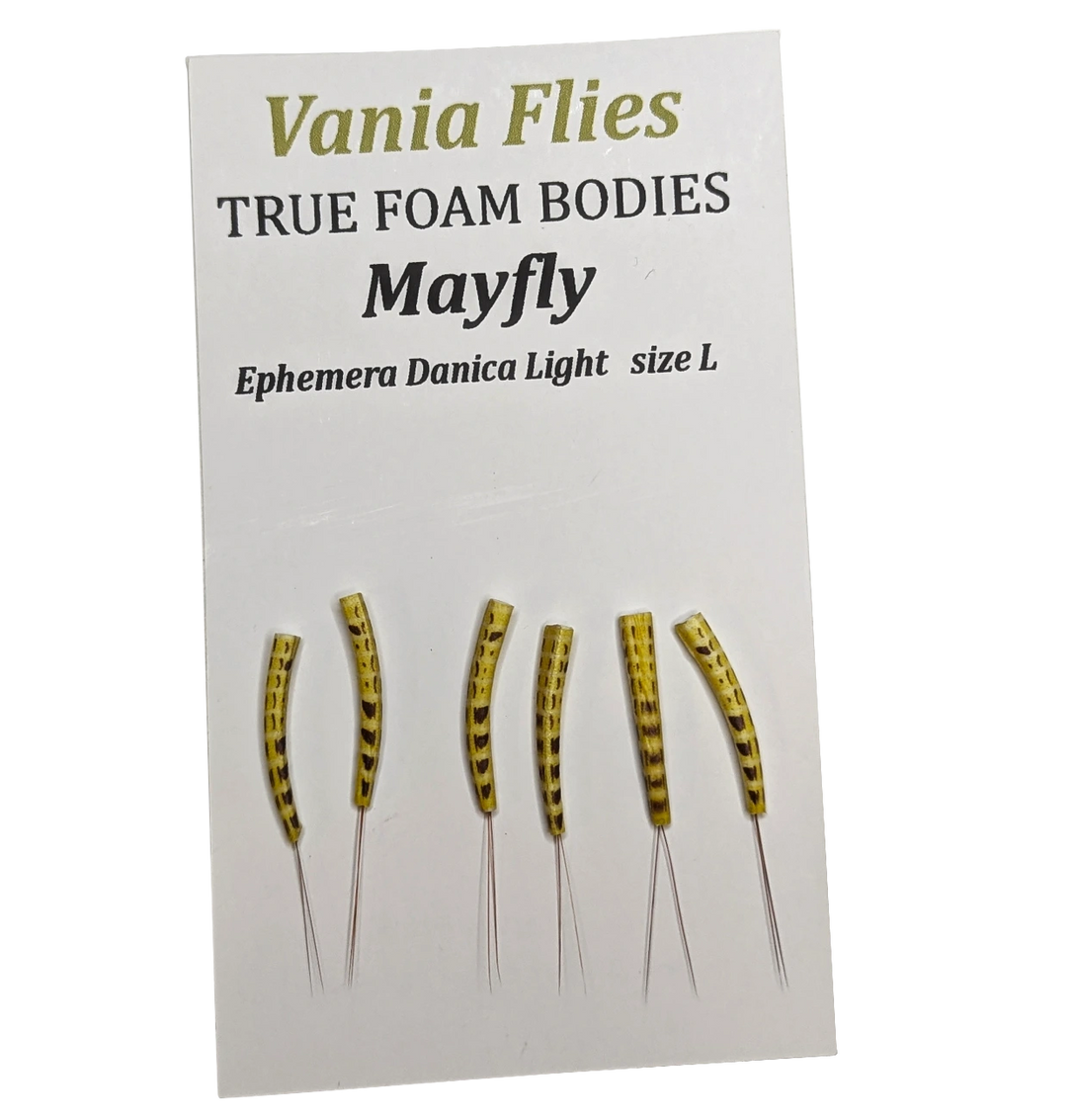 Vania Ephemera danica light mayfly - true foam bodies - Fluebindemateriell - Flue.no - Fluebindemateriell