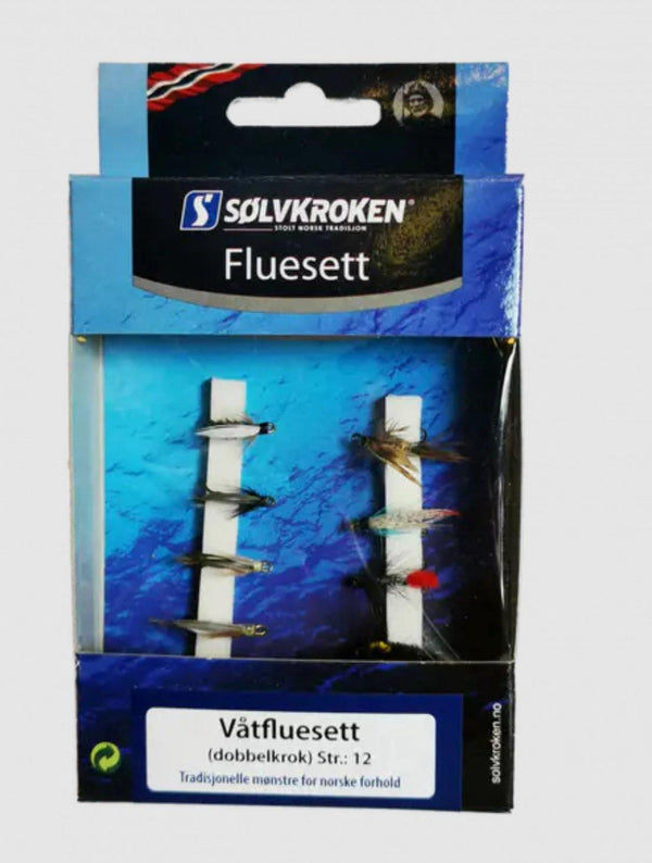 Sølvkroken | Våtfluesett Dobbelkrok - Flue.no - Fluesett