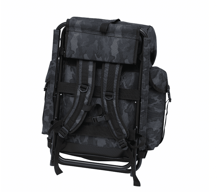 Stolsekk | Fiskesekk Camo Svart | 34x34x46cm - Flue.no - Ryggsekker